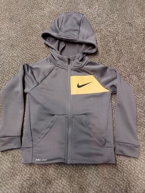Nike Kids' Gray Hooded Dri-FIT Jacket